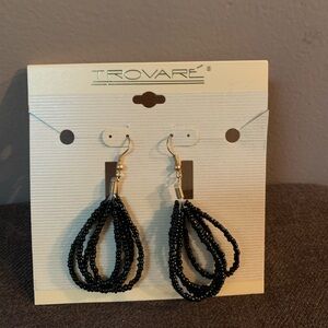 Black Beaded Earrings